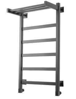 Полотенцесушитель водяной Domoterm Квадро Плюс П6 500x800 с полкой чёрный